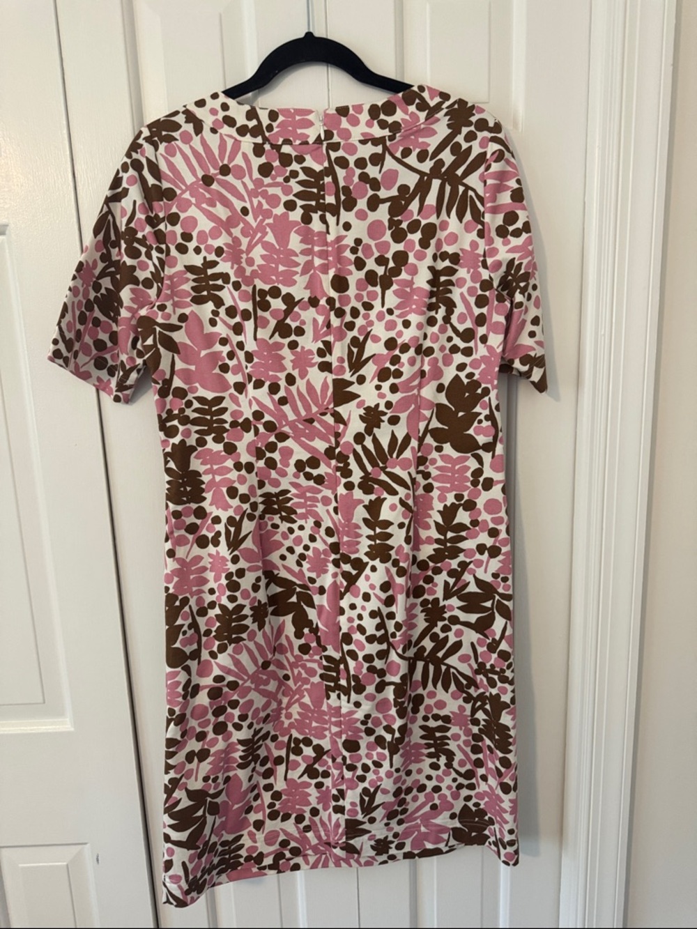 Boden Iona Button Detail ~ Pink & Brown Floral Midi Dress - Picture 3 of 6